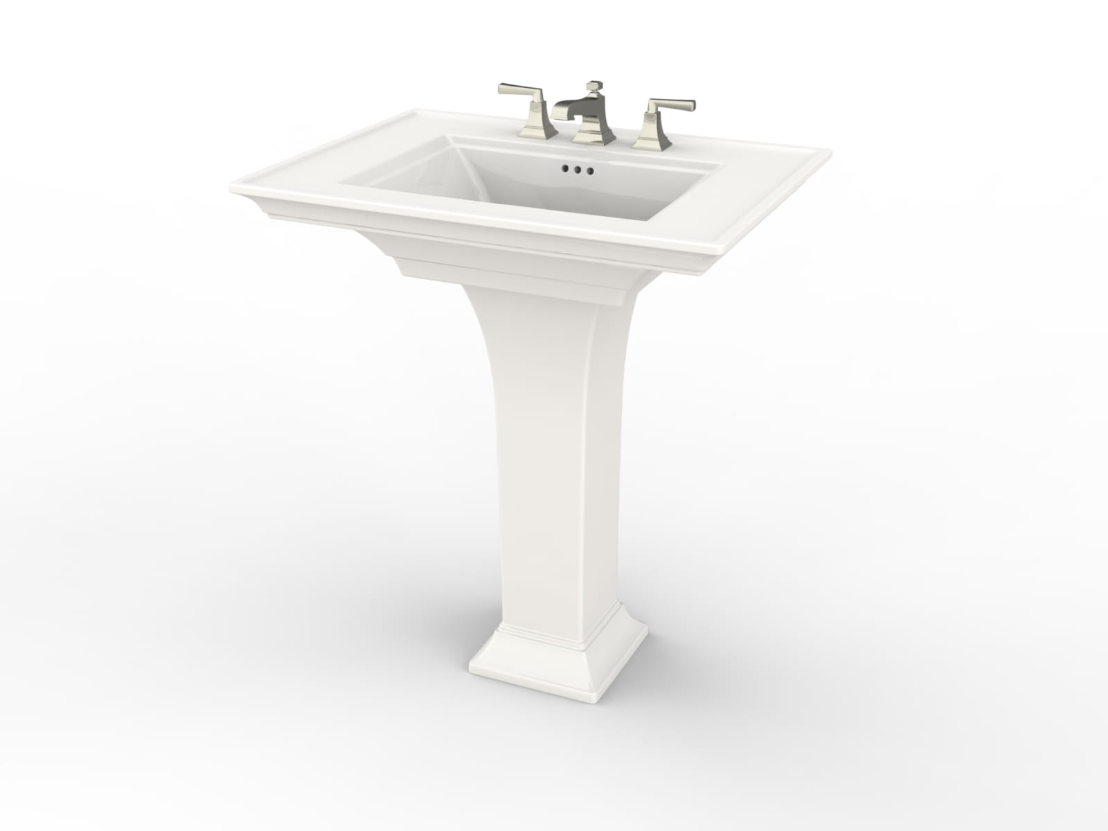 Town Square S 8 Inch Widespread Pedestal Sink Top and Leg Combination WHITE